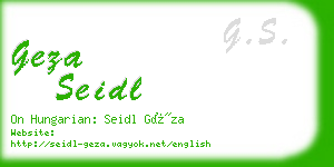 geza seidl business card